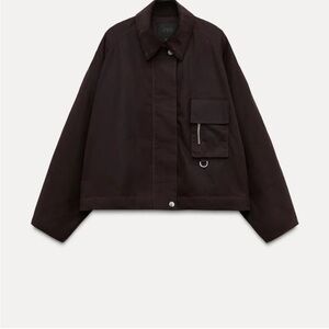 Zara WAXED JACKET WITH CORDUROY COLLAR
